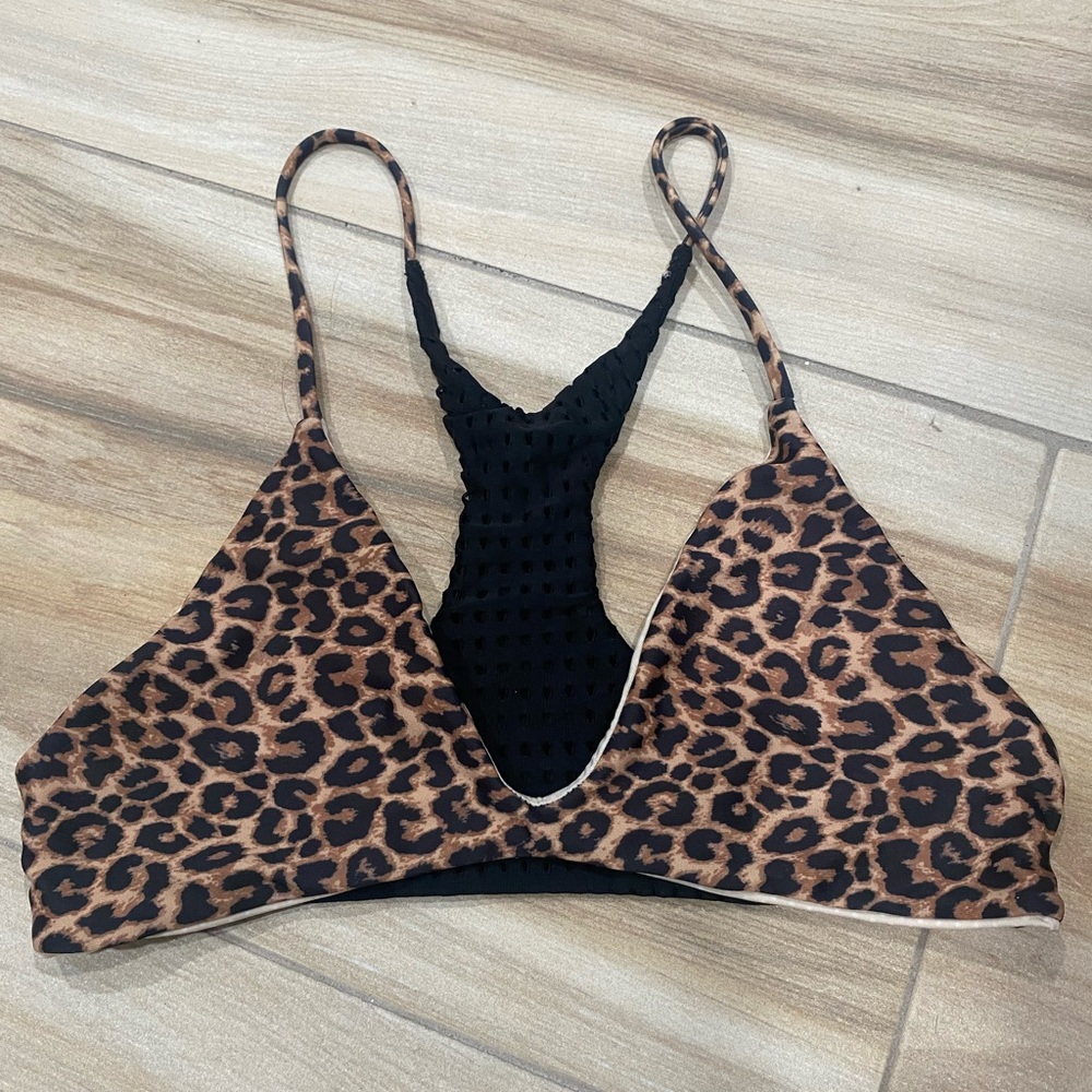 Leopard Animal Print with black Mesh ACACIA top